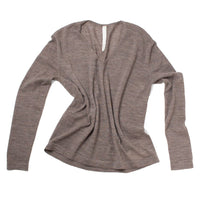 Lauren Manoogian Fine Low V Neck in Grey Melange