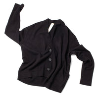 Lauren Manoogian Soft Low Button Cardigan in Black