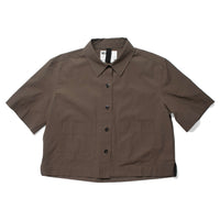 MHL. Cropped Uniform Shirt in Umber Sanded Cotton Poplin