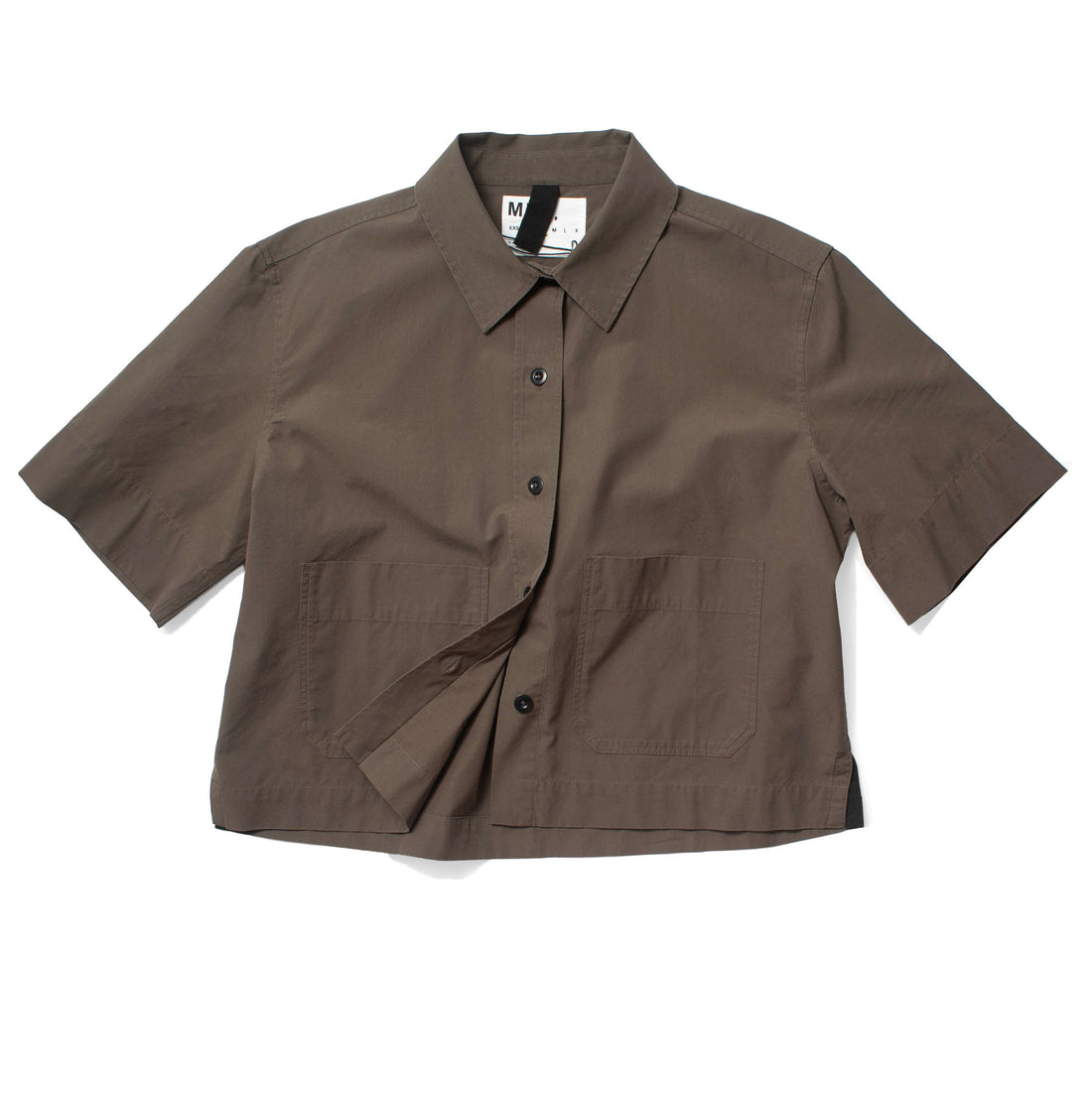 MHL. Cropped Uniform Shirt in Umber Sanded Cotton Poplin