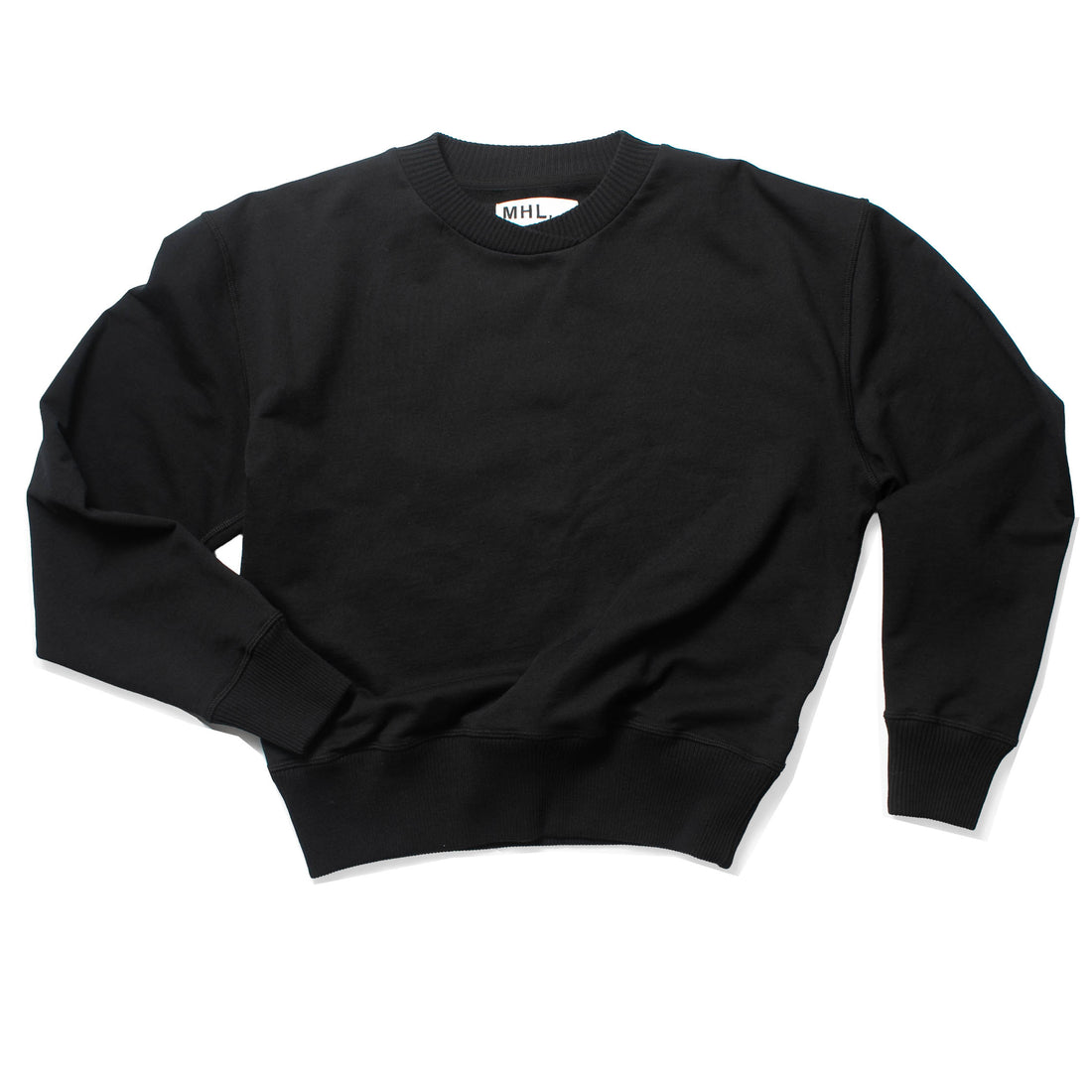 MHL. Cross Neck Crew Sweatshirt in Black