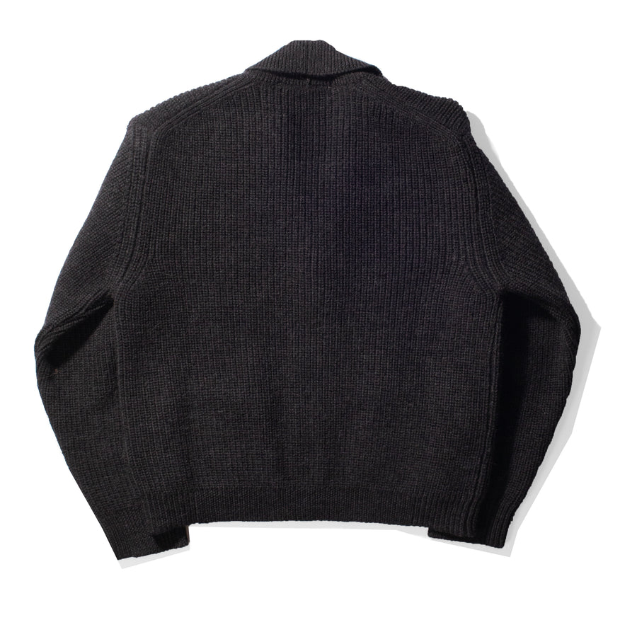 MHL. Shawl Collar Cardigan in Charcoal Wool