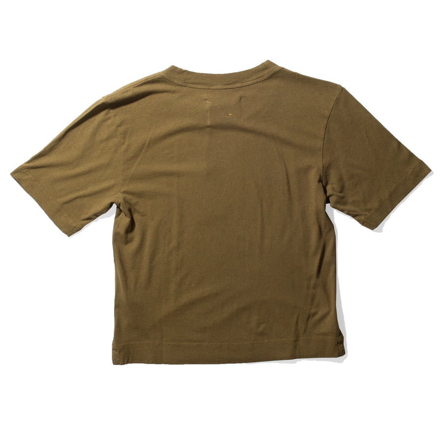 MHL. Simple T-Shirt in Moss Organic Cotton Linen Jersey