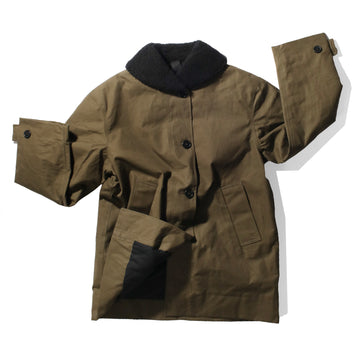 MHL. Stormer Day Coat in Khaki Dry Cotton Canvas