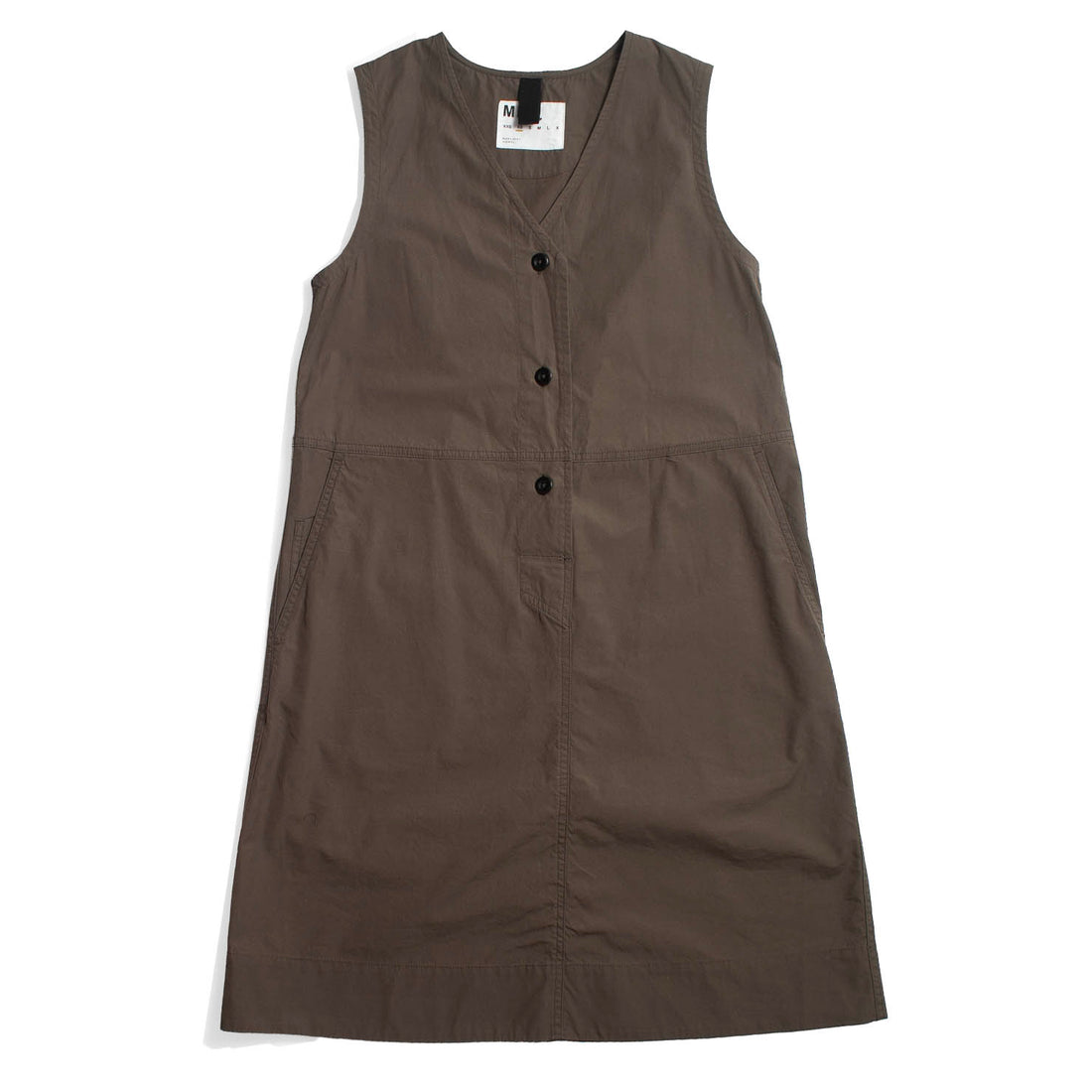 MHL. Uniform Dress in Umber Sanded Cotton Poplin