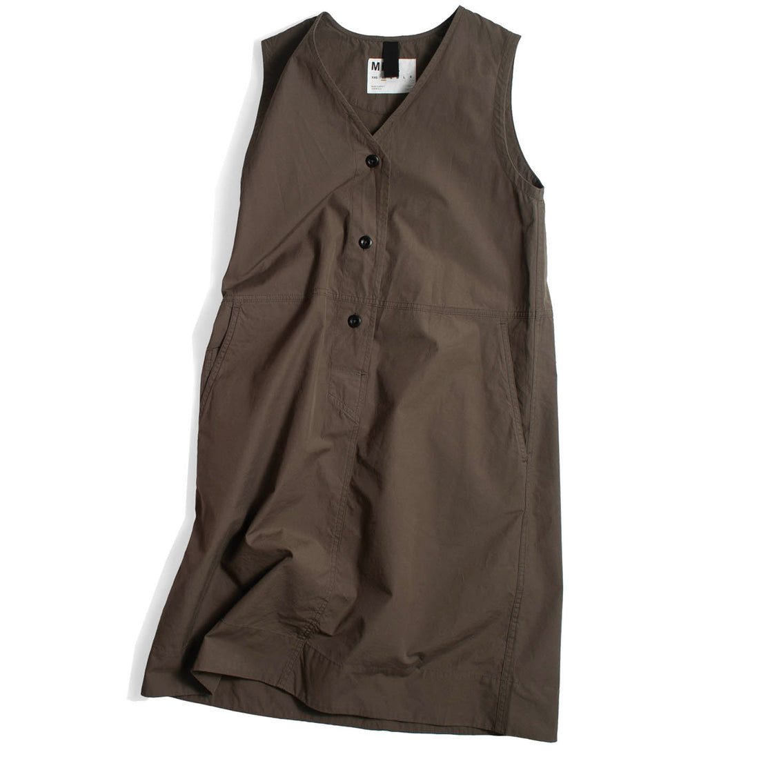 MHL. Uniform Dress in Umber Sanded Cotton Poplin