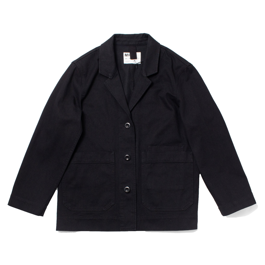 MHL Big Pocket Blazer in Black Cotton Drill