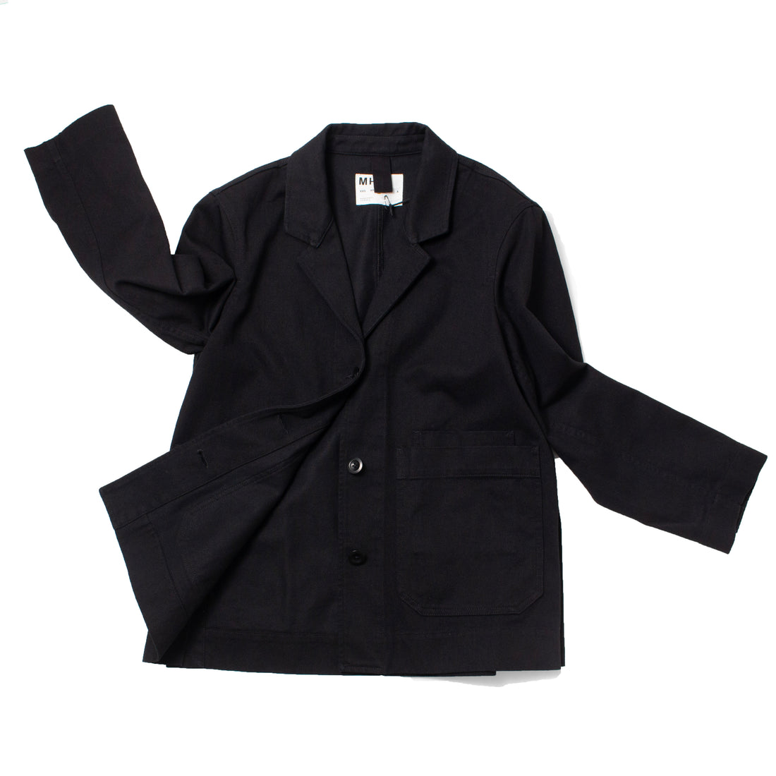 MHL Big Pocket Blazer in Black Cotton Drill