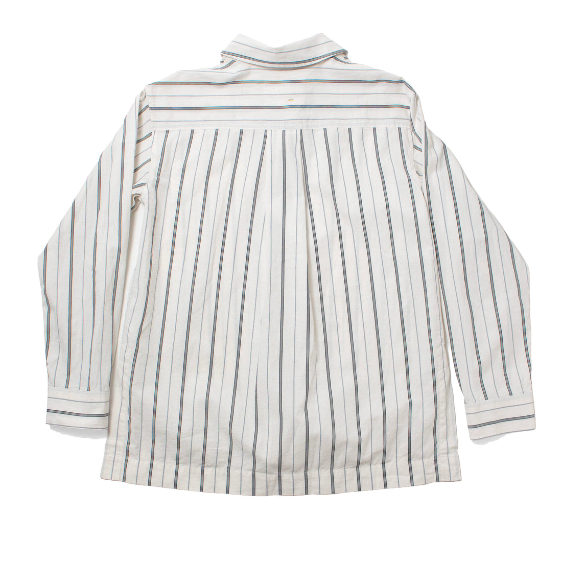MHL Long Pull On Shirt in Off White/Navy Wide Stripes