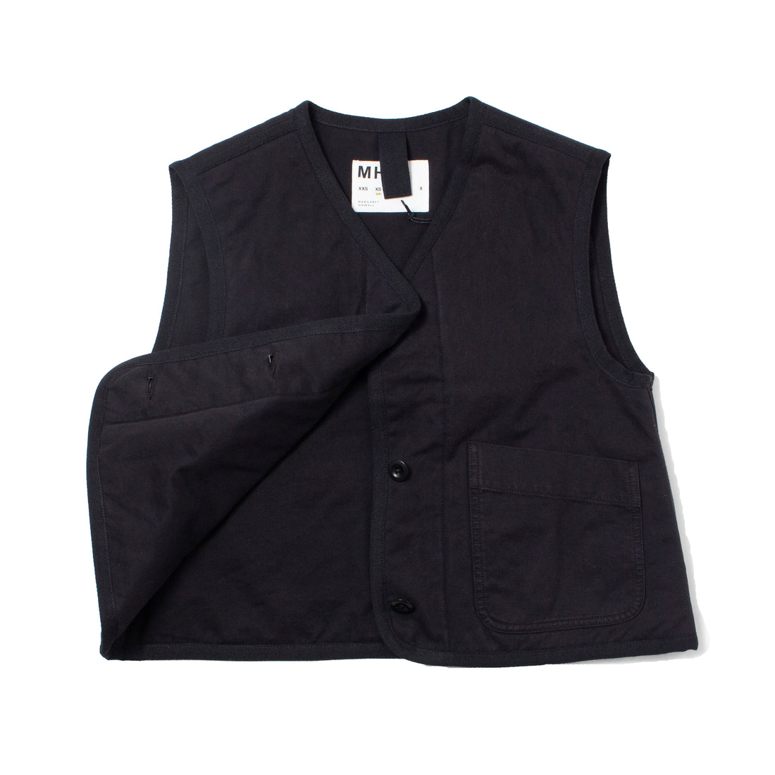 MHL Quilted Liner in Black Soft Cotton Twill