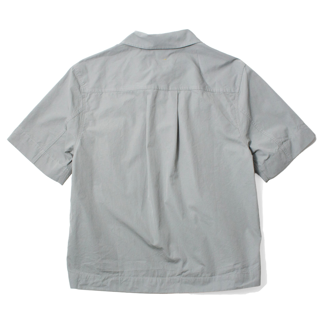 MHL. Half Zip Shirt in Fog Compact Cotton Poplin