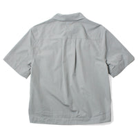 MHL. Half Zip Shirt in Fog Compact Cotton Poplin