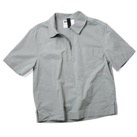 MHL. Half Zip Shirt in Fog Compact Cotton Poplin