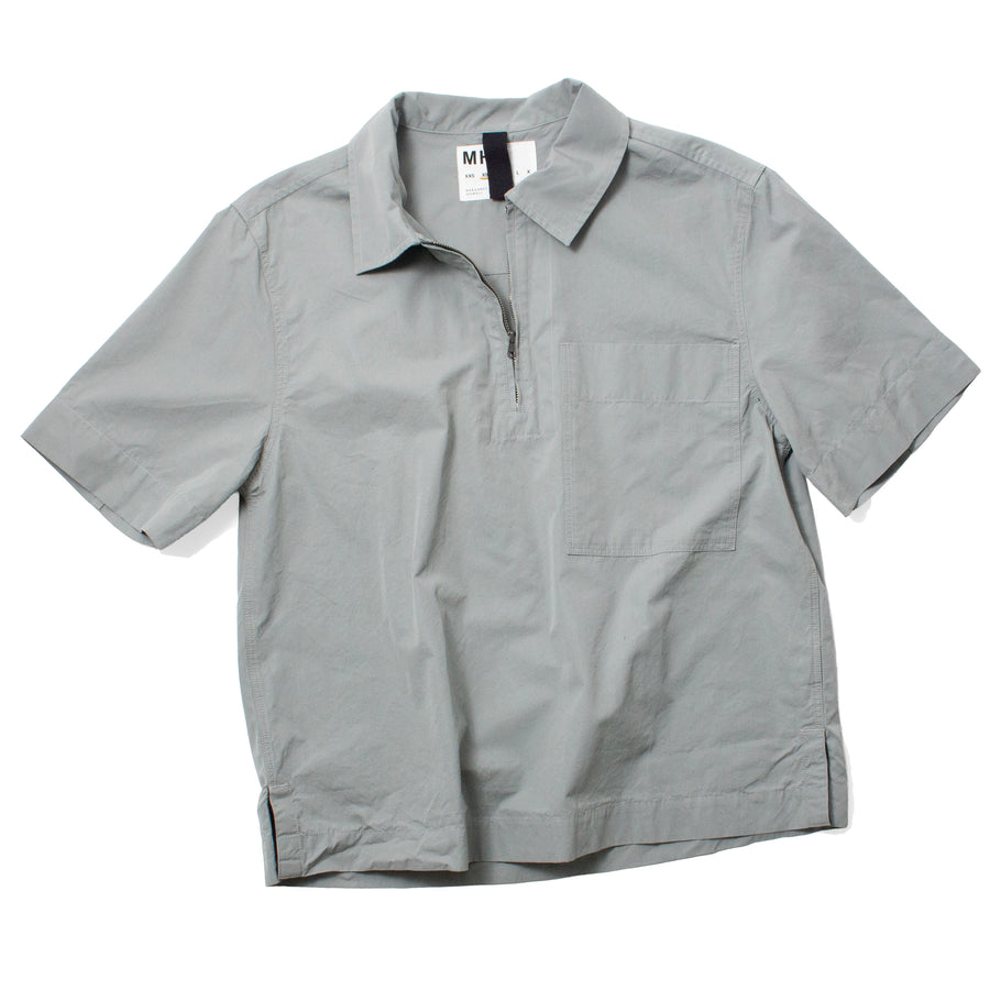 MHL. Half Zip Shirt in Fog Compact Cotton Poplin – JUDITH