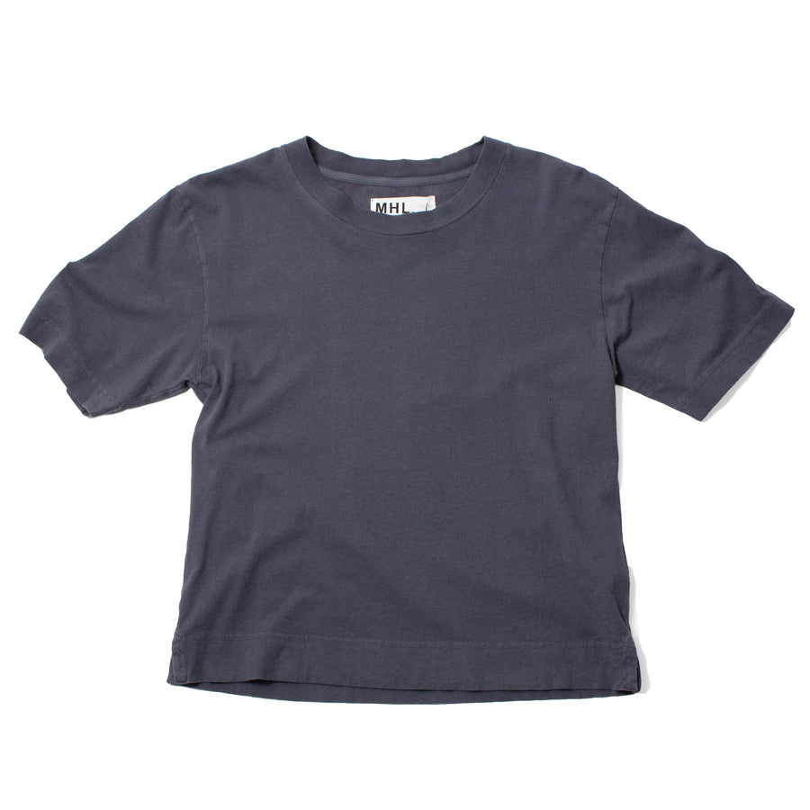MHL. Simple T-Shirt in Slate Blue Organic Cotton Linen Jersey – JUDITH