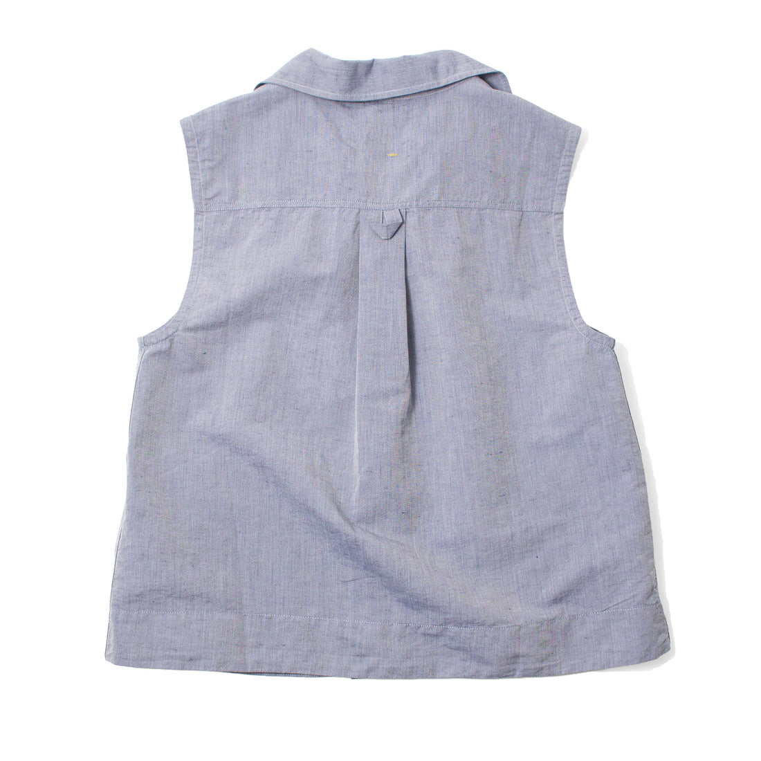 MHL. Sleeveless Sailor Shirt in Storm Blue Lightweight Cotton Linen