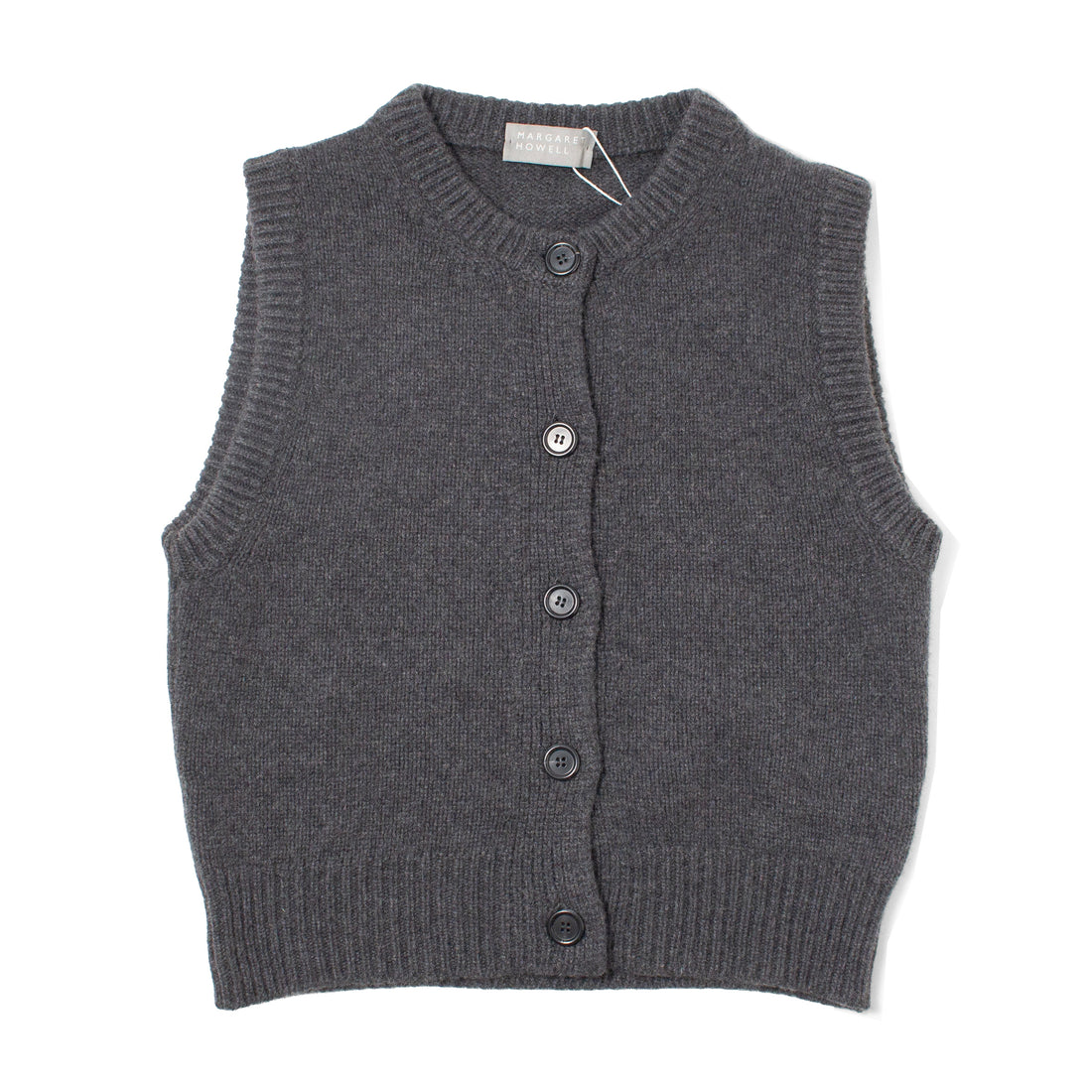 Margaret Howell Knitted Gilet in Charcoal