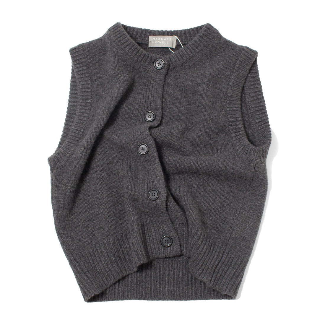 Margaret Howell Knitted Gilet in Charcoal
