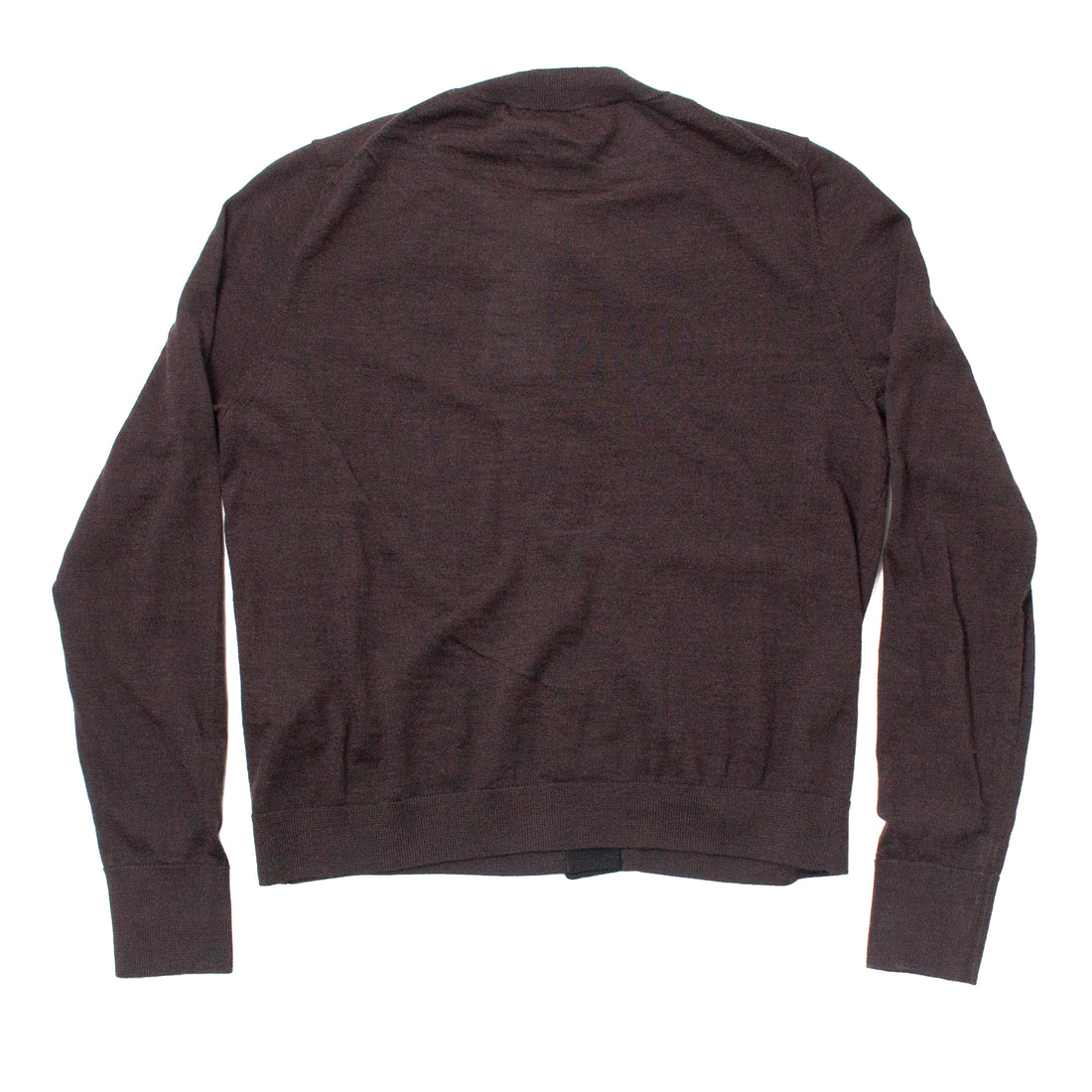 Margaret Howell Cardigan with Grosgrain Placket in Dark Brown
