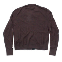 Margaret Howell Cardigan with Grosgrain Placket in Dark Brown