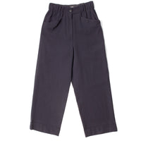 Margaret Howell Relaxed Crop Trousers in Navy Brushed Wool Twill