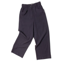 Margaret Howell Relaxed Crop Trousers in Navy Brushed Wool Twill