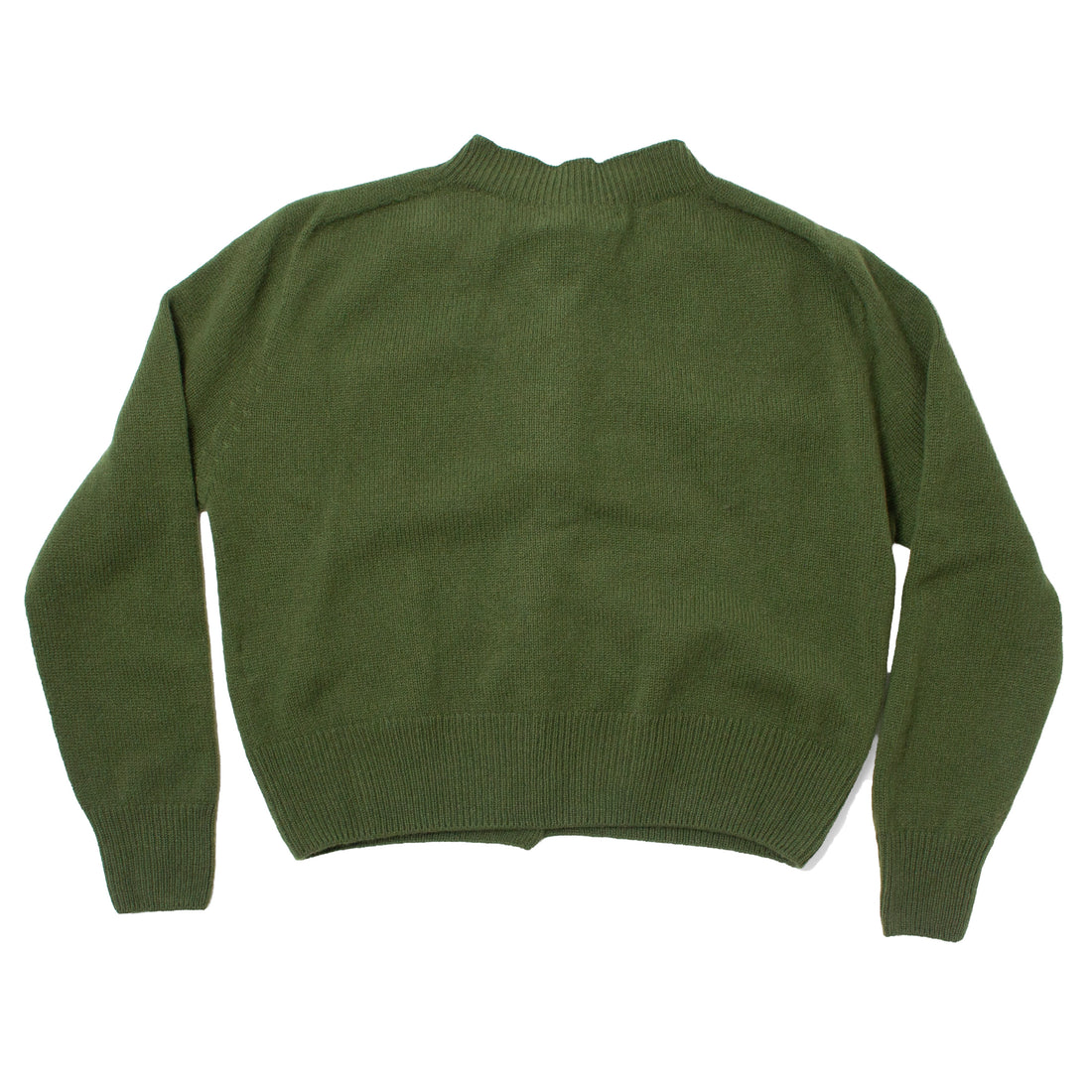 Margaret Howell Small Crew Neck Cardigan in Wheatgrass