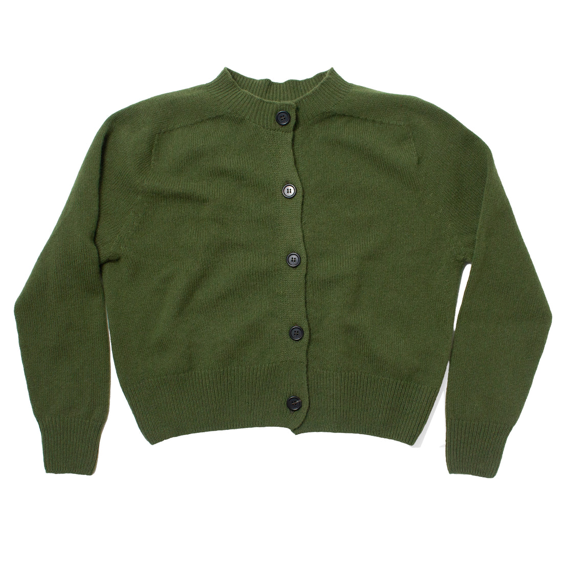 Margaret Howell Small Crew Neck Cardigan in Wheatgrass