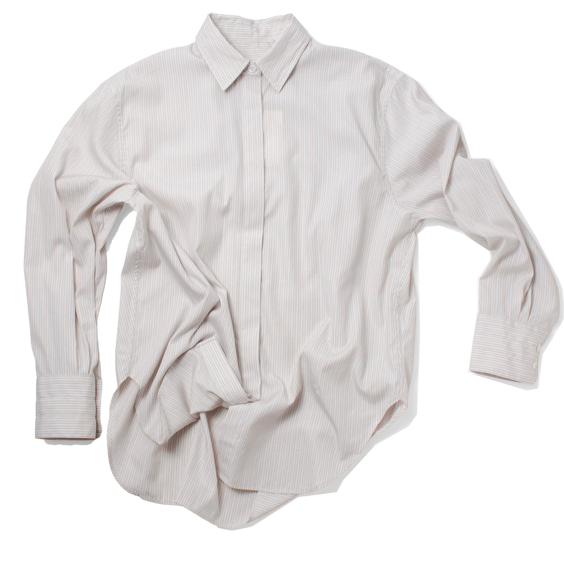 Maria McManus Covered Placket Tunic Shirt in Smoke Stripe