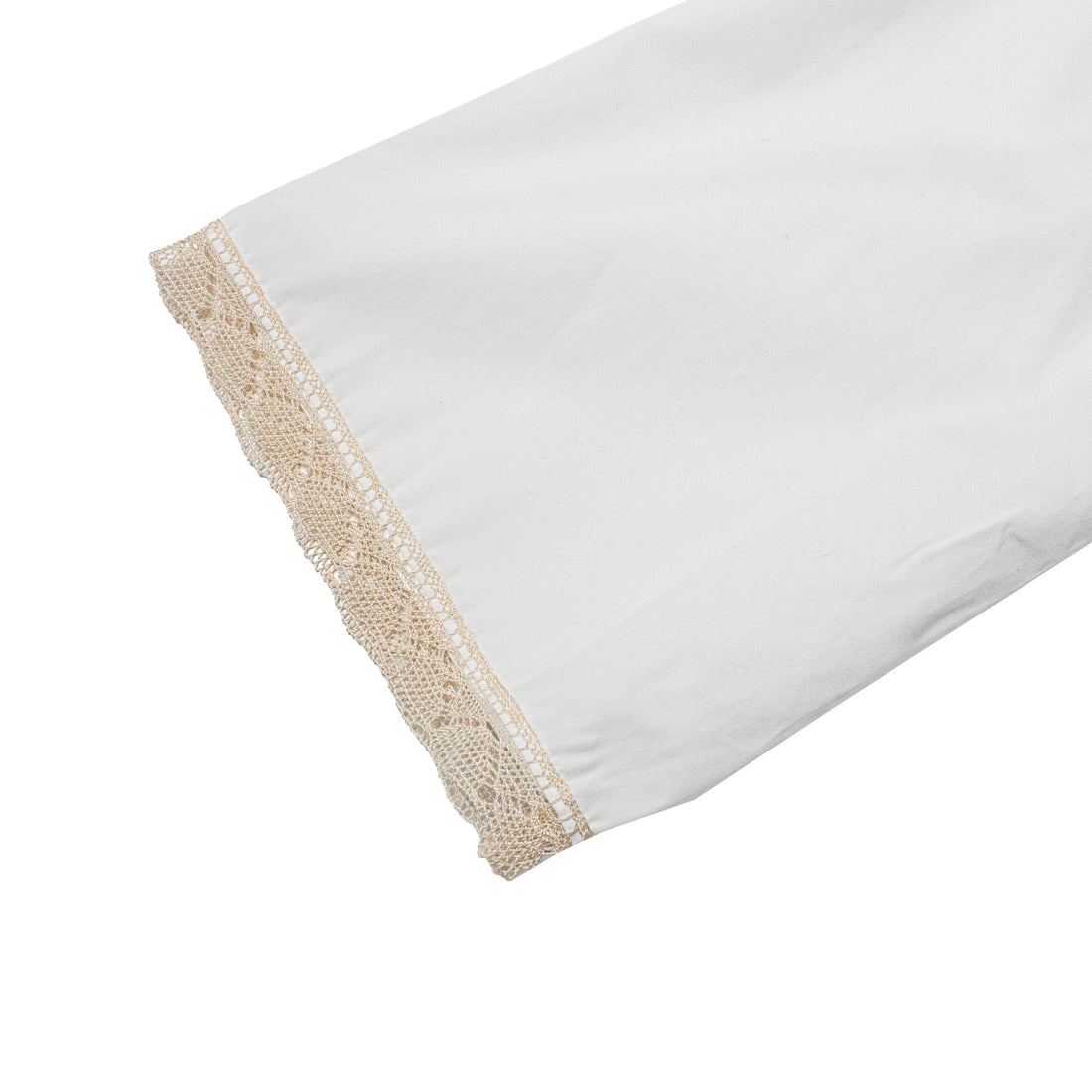 Maria McManus Cropped Lace Short Sleeve Shirt in White