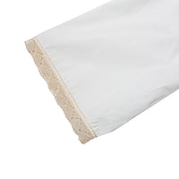 Maria McManus Cropped Lace Short Sleeve Shirt in White