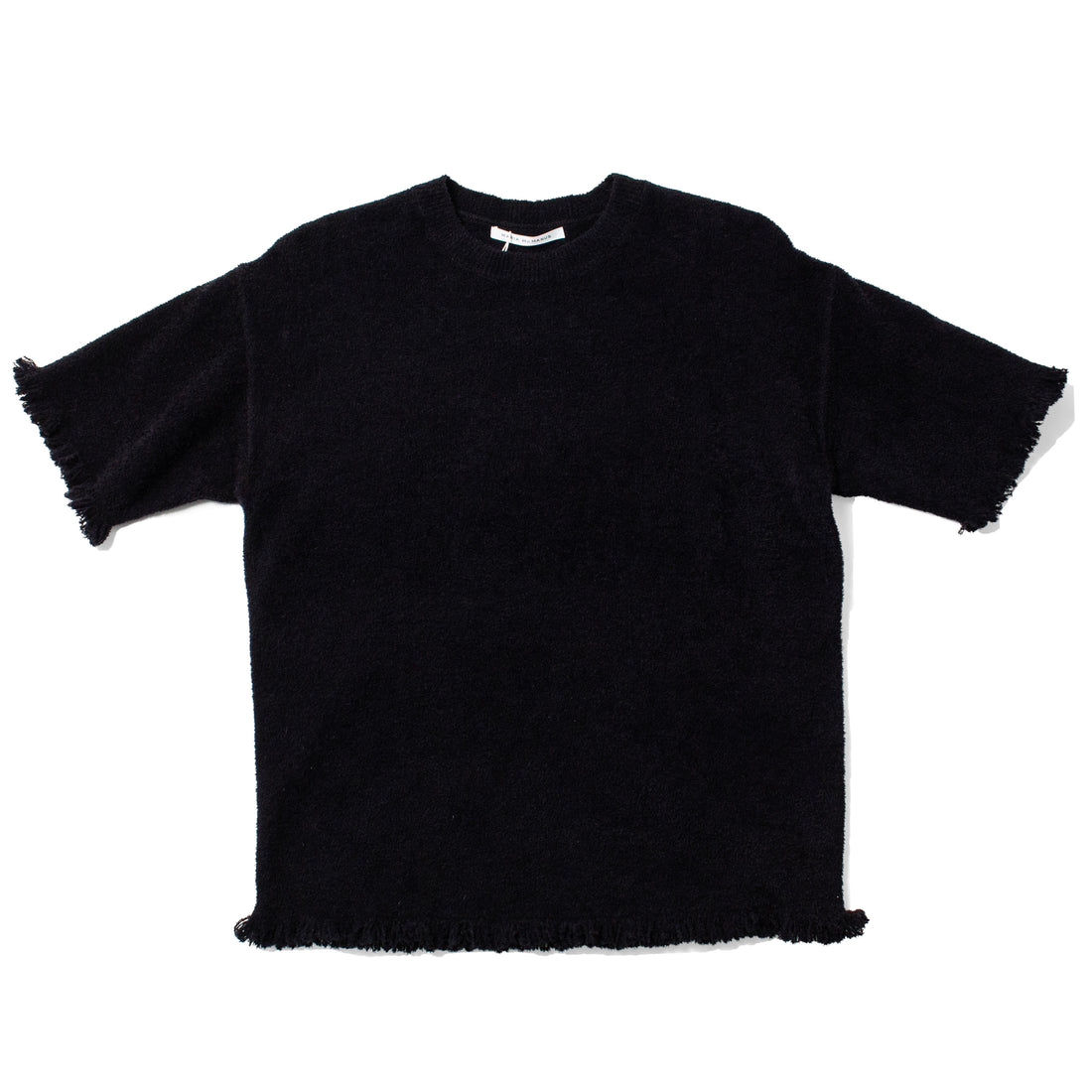 Maria McManus Drop Shoulder Fray Crew in Black
