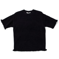 Maria McManus Drop Shoulder Fray Crew in Black