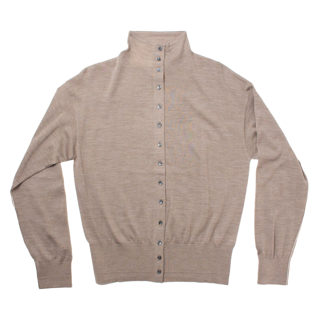 Maria McManus Mock Neck Cardigan in Heather Pebble