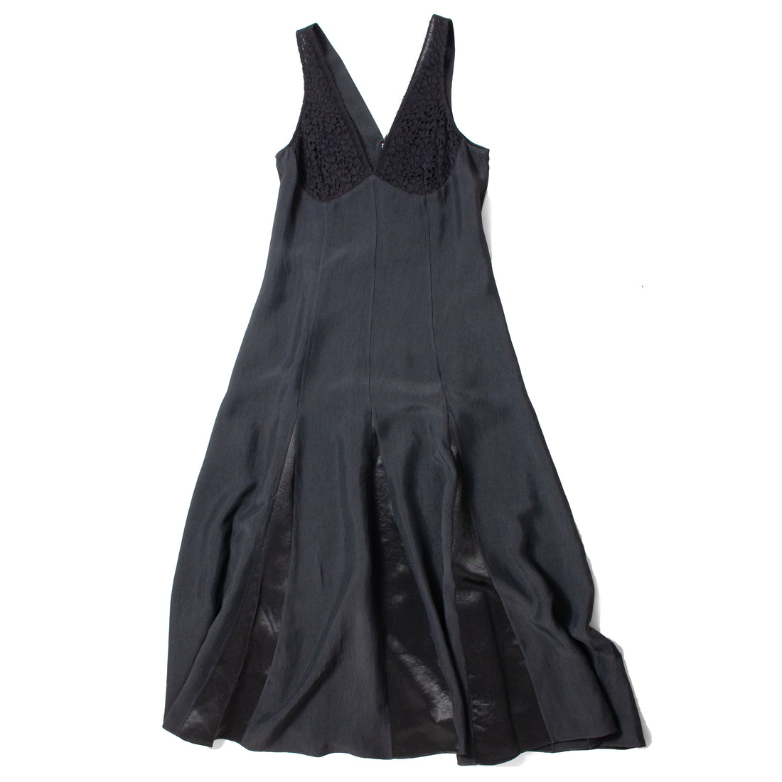 Maria McManus V-Neck Lace Detail Dress in Black