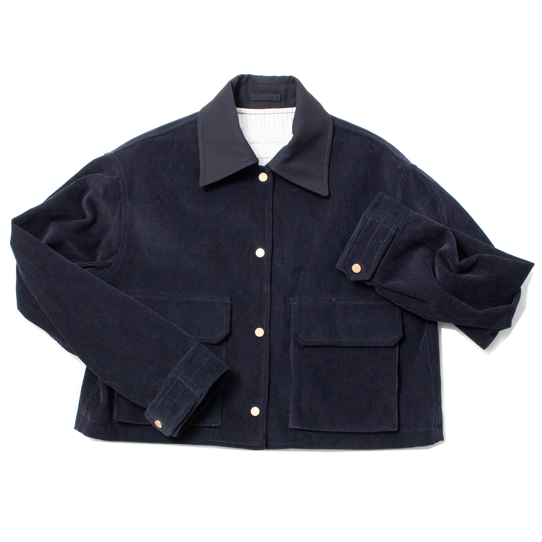Maria McManus Cropped A-Line Jacket in Navy