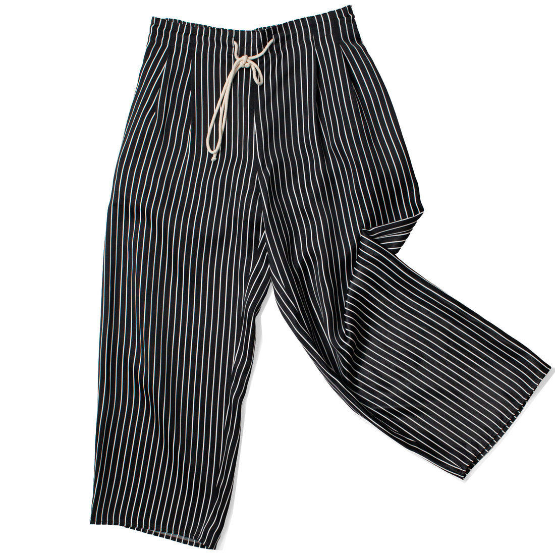 Maria McManus Balloon Drawstring Trouser in Black Stripe