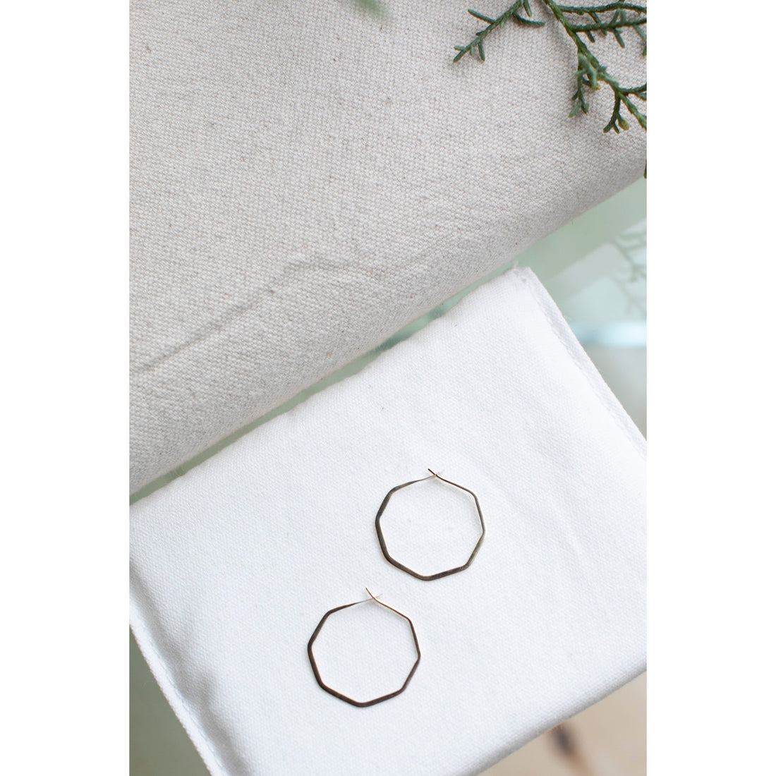 Melissa Joy Manning Small Octagon Hoops in 14k Gold