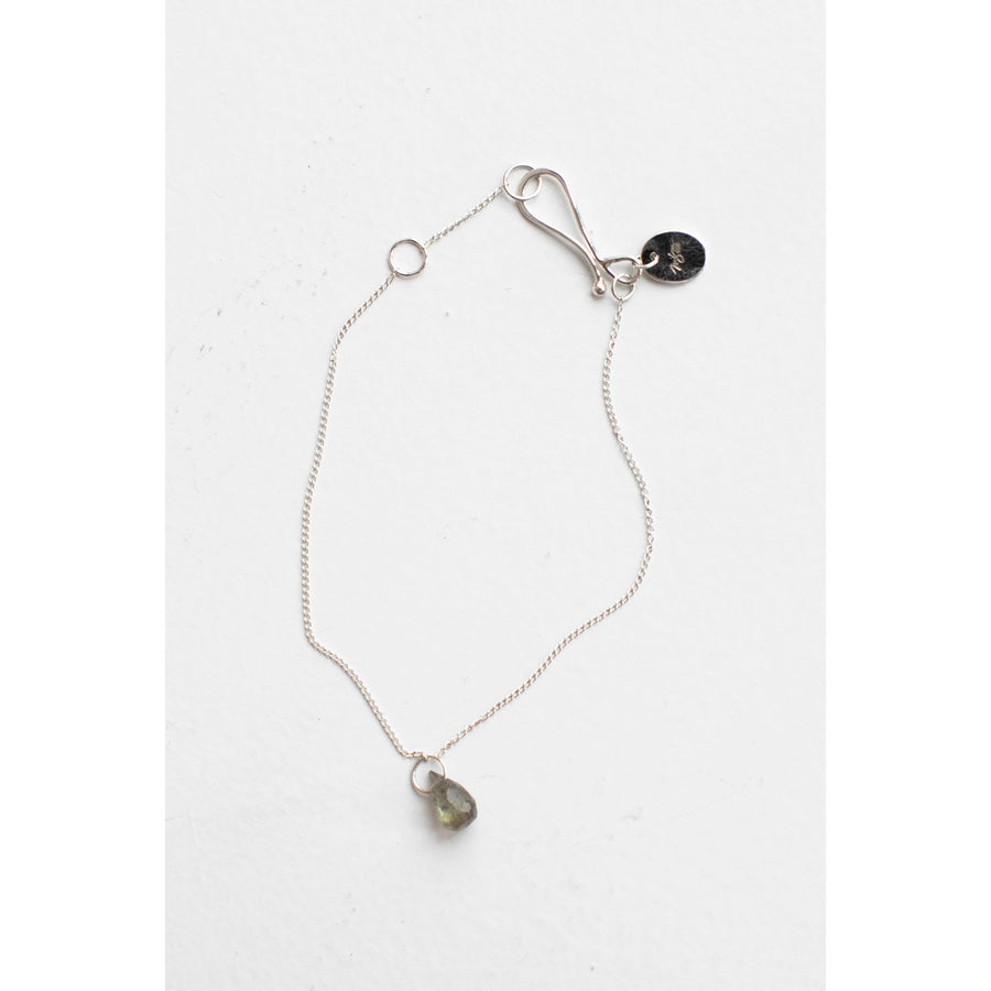 Melissa Joy Manning Tiny Stone Bracelet in Sterling Silver and Labradorite