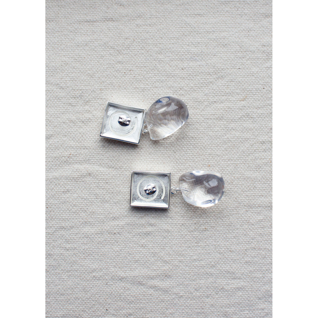Nomia Spiral Crystal Drop Earring in Silver / Crystal
