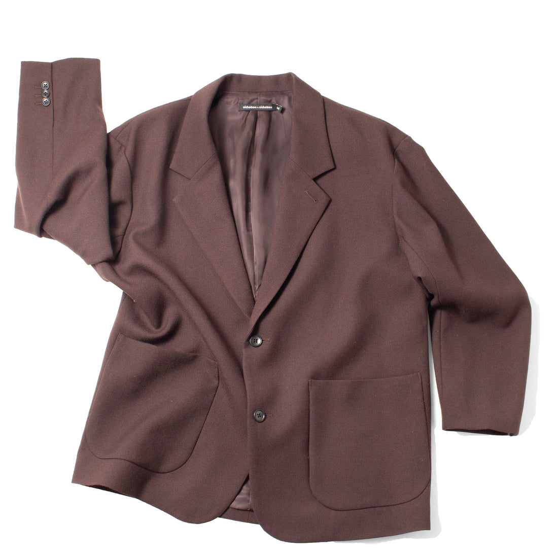 Nicholson & Nicholson Anchor Wool Blazer in Brown