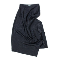 Nomia A-Line Asymmetric Skirt in Black Polka Dot Satin