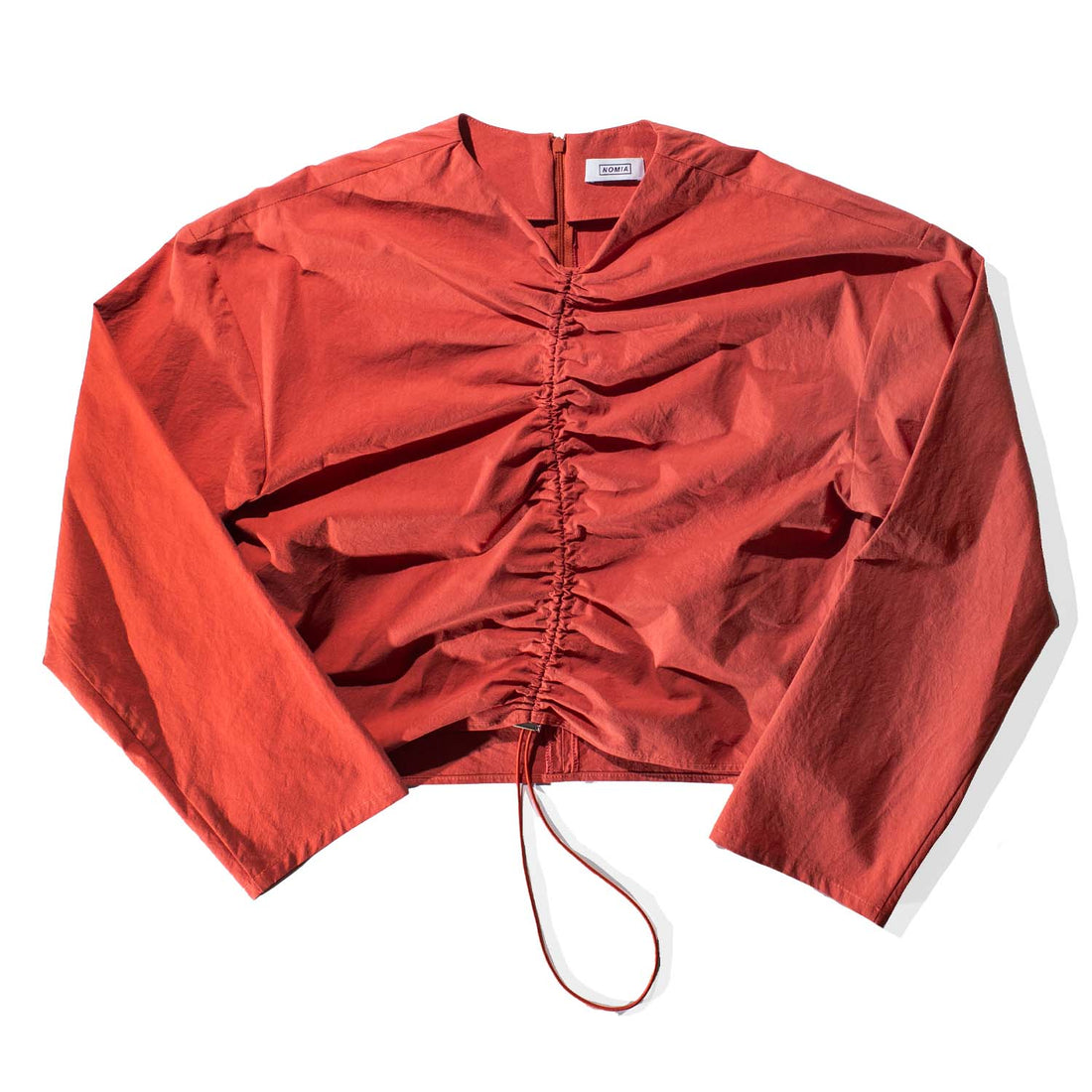 Nomia Bungee Gathered Long Sleeve Top in Persimmon