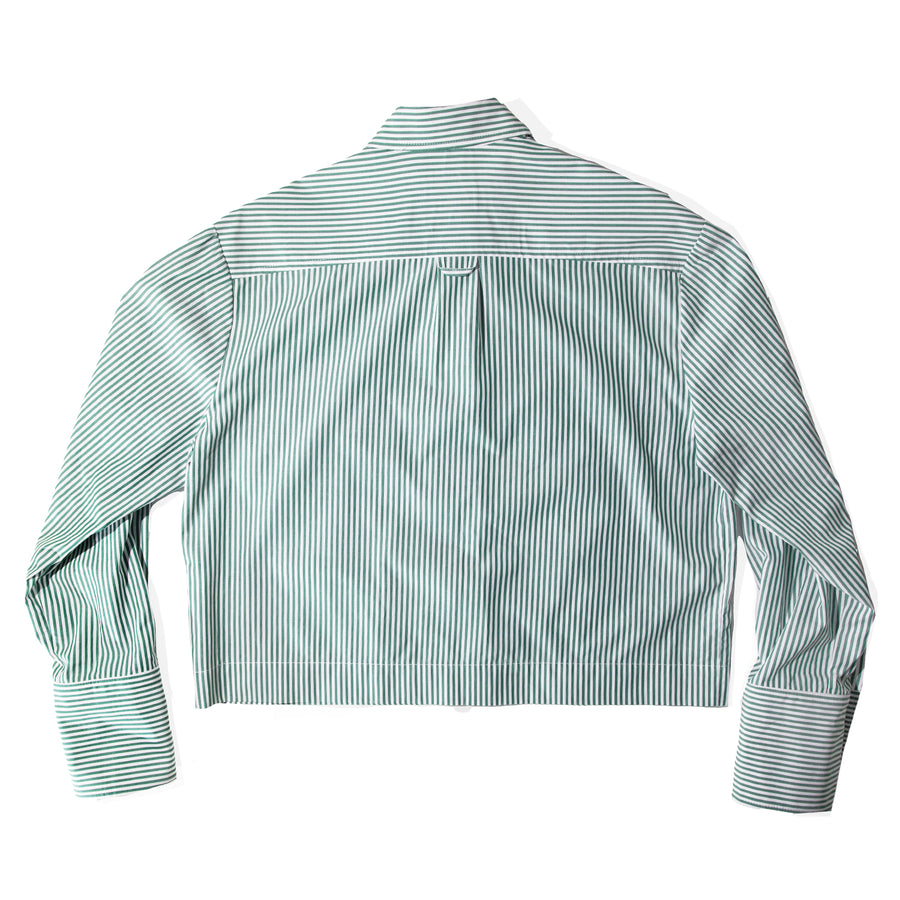 Nomia Cropped Button Down Shirt in Grass/White