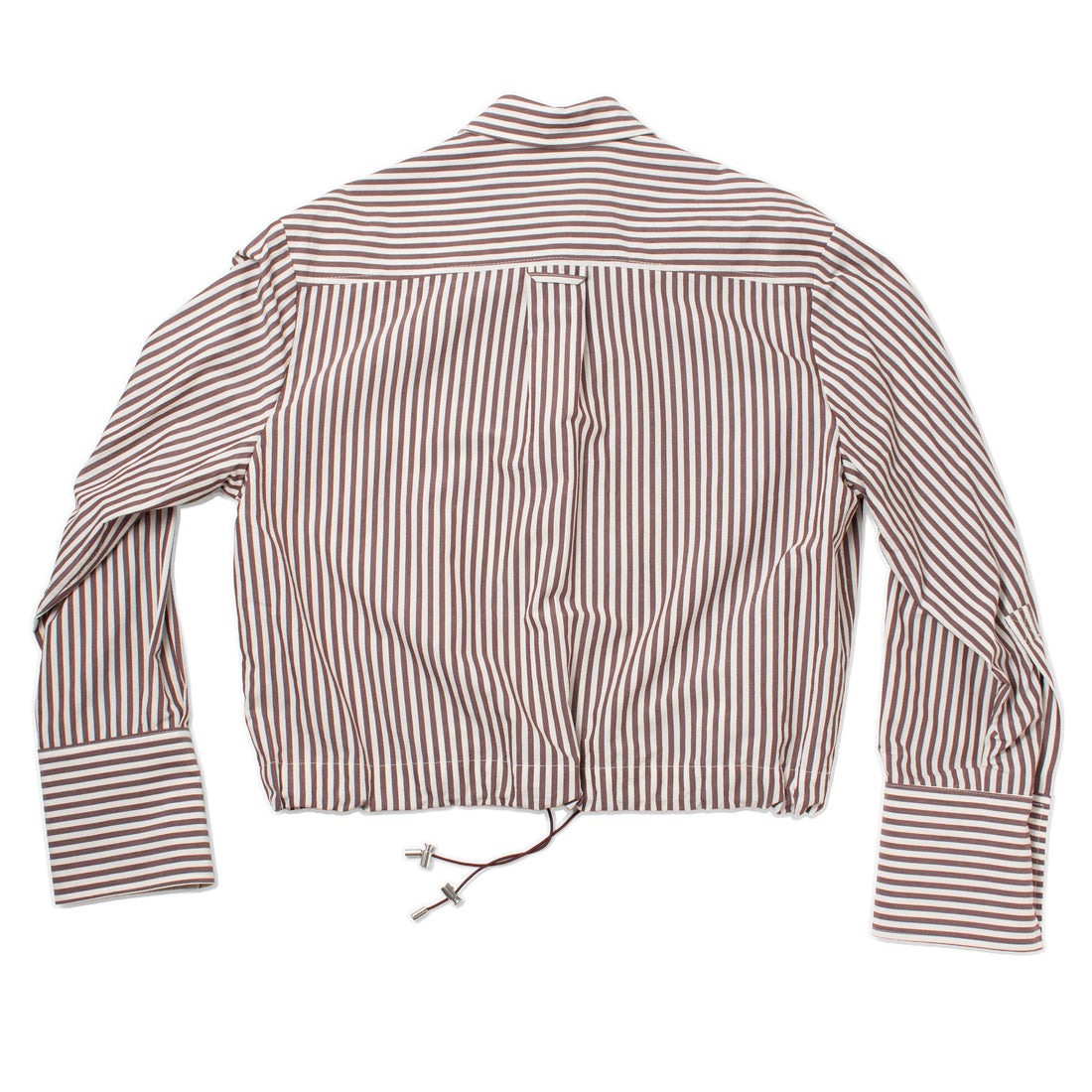 Nomia Cropped Button Down Shirt in Carob/White