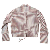 Nomia Cropped Button Down Shirt in Carob/White