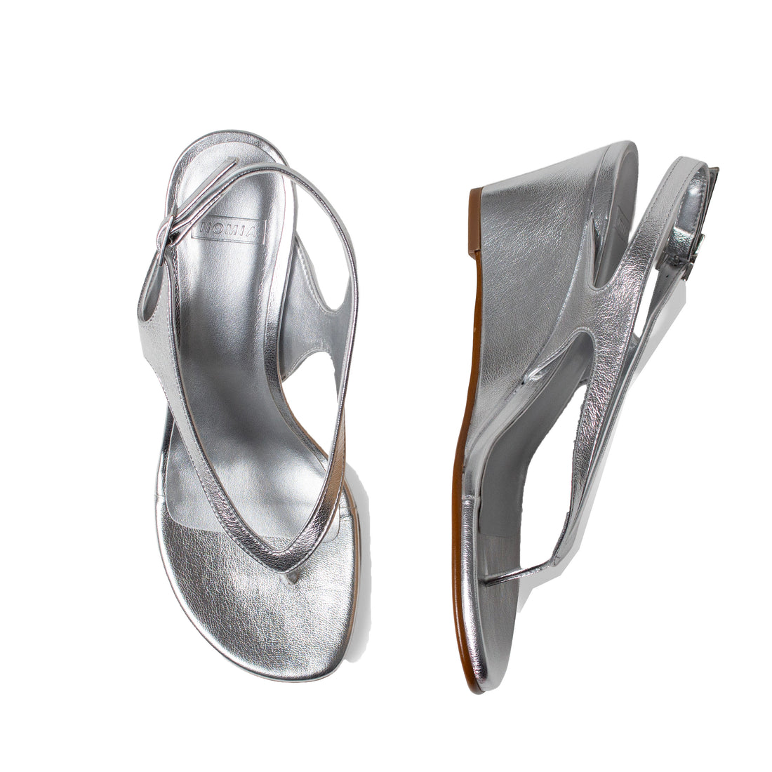 Nomia Lela Thong Wedge in Metallic
