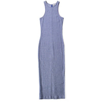 Nomia Racerback Maxi Dress in Cobalt and White