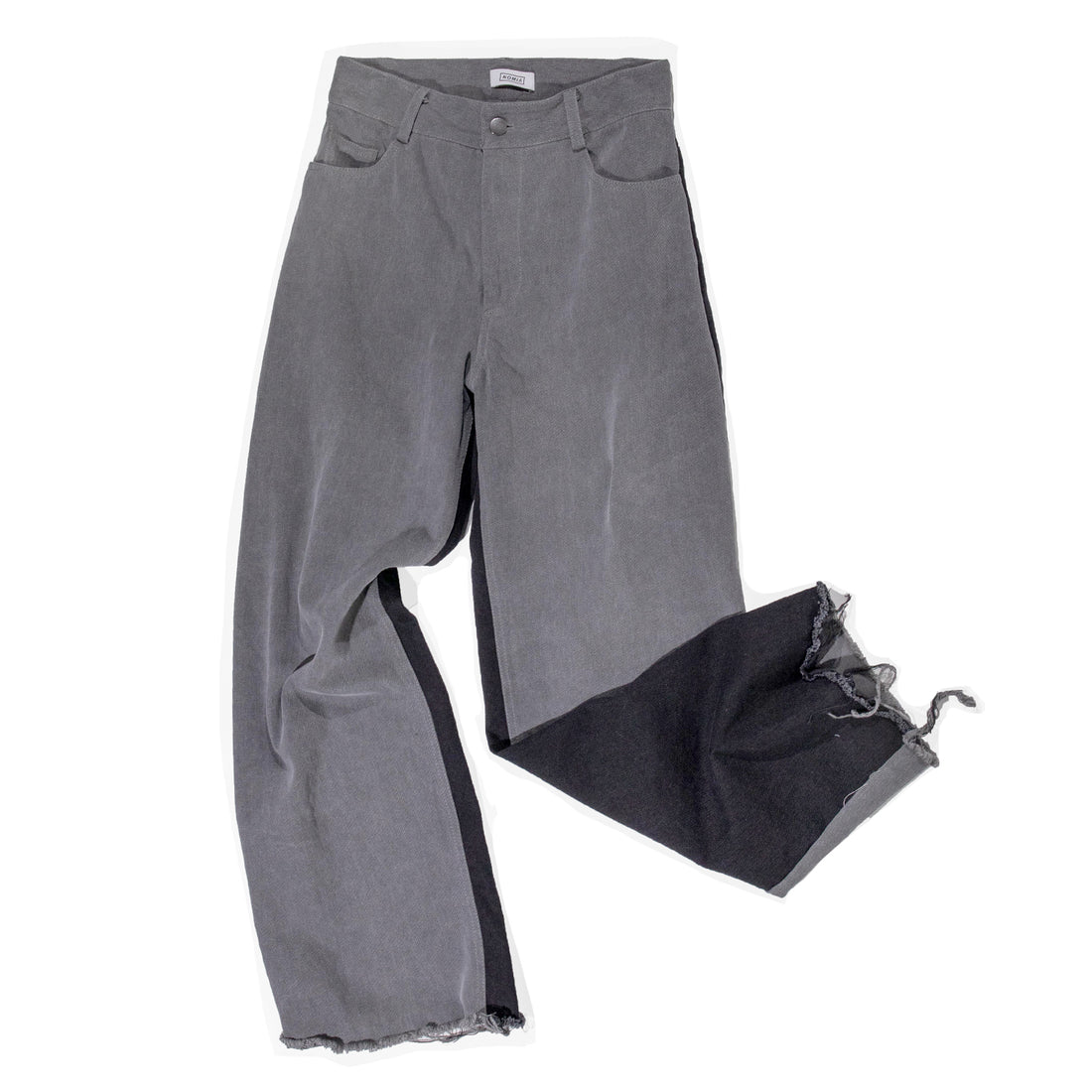 Nomia Two Tone Wide Leg Jeans in Grey / Black