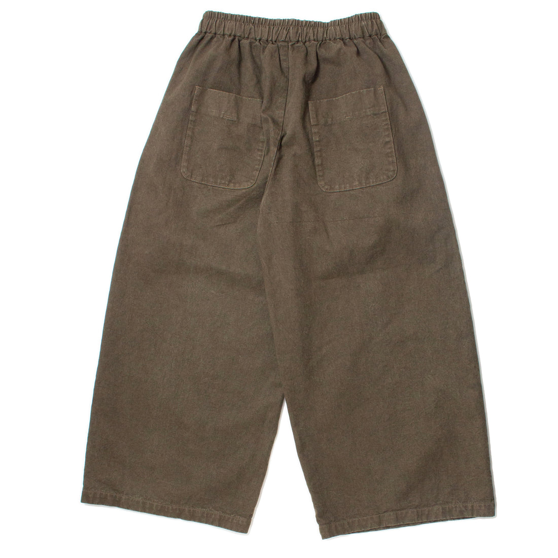 Pas de Calais Natural Twill Cropped Wide Pants in Khaki